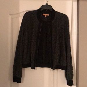 NWOT lace olive green bomber jacket